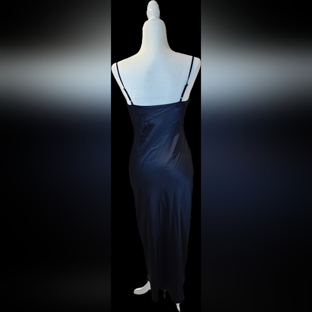 NWT Express Elegant Navy Satin Slip Dress Size S - Picture 4 of 9